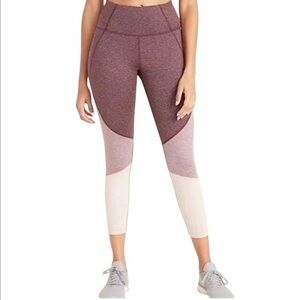 Old Navy Active Elevate Color Block Go Dry Leggings Size L